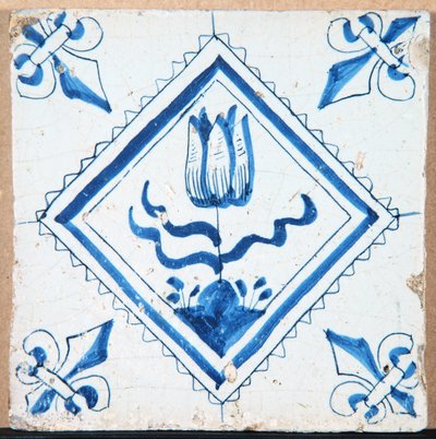 Tulip in a Diamond (with fleur-de-lis corners) 1620-50 by Unbekannt Unbekannt